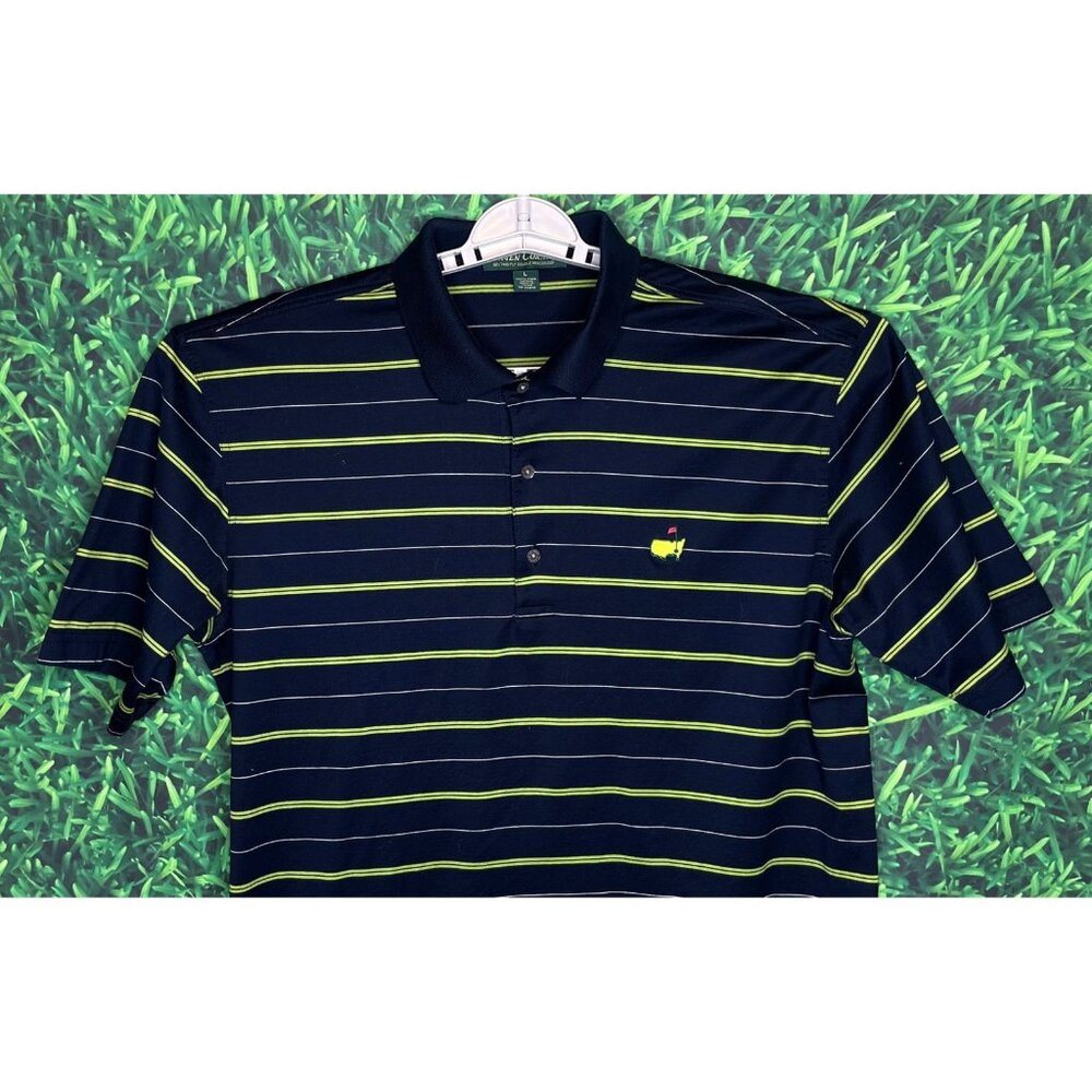 Masters Golf Short Sleeve Striped Polo Shirt Augusta Georgia Amen Corner Large